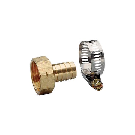 Gilmour Gilmour 5/8 in. Brass Threaded Female Reusable Hose Repair Fitting 854514-1001